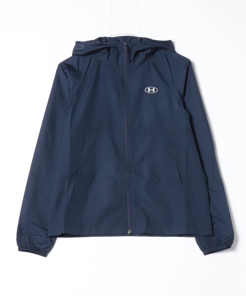 UNDER ARMOUR(アンダーアーマー)の「アンダーアーマー UAウーブン ワードマーク フルジップ ジャケット(ナイロンジャケット・レディース・ネイビー/ブラック・S/M/L/XL)」の1枚目の写真