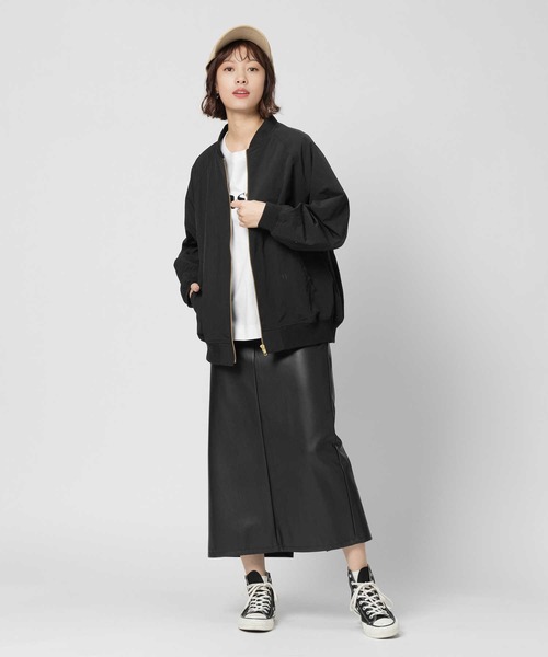 HONEYSUCKLE ROSE(ハニーサックルローズ)の「【HONEYSUCKLE ROSE】撥水MA-1(MA-1・レディース・オフホワイト/ブラック・M/L/XL)」の8枚目の写真