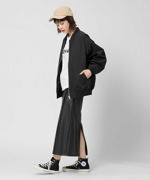 HONEYSUCKLE ROSE(ハニーサックルローズ)の「【HONEYSUCKLE ROSE】撥水MA-1(MA-1・レディース・オフホワイト/ブラック・M/L/XL)」の9枚目の写真