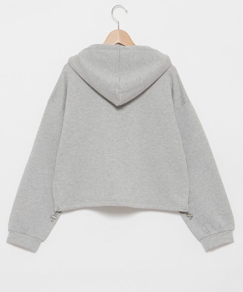 LOVETOXIC（ラブトキシック）の「ラメ裏毛ZIPパーカ（Tシャツ/カットソー・キッズ・アイボリー/シルバー/ピンク・S/M/L）」の5枚目の写真