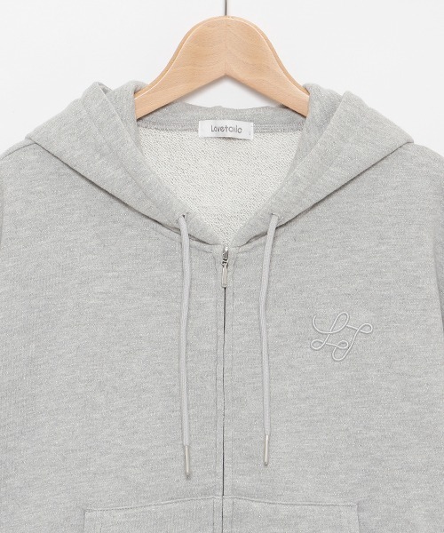 LOVETOXIC（ラブトキシック）の「ラメ裏毛ZIPパーカ（Tシャツ/カットソー・キッズ・アイボリー/シルバー/ピンク・S/M/L）」の6枚目の写真