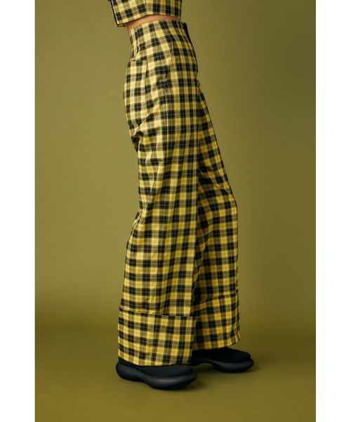 ENFOLD(エンフォルド)の「SCOTチェック Wide Roll UP TR(その他パンツ・レディース・イエロー・38)」の3枚目の写真