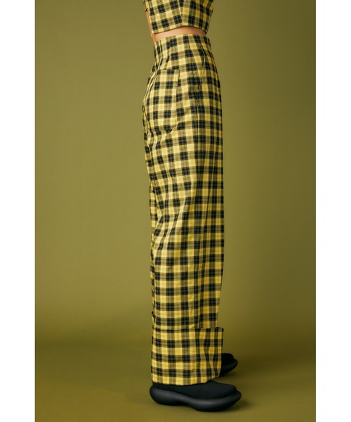 ENFOLD(エンフォルド)の「SCOTチェック Wide Roll UP TR(その他パンツ・レディース・イエロー・38)」の4枚目の写真