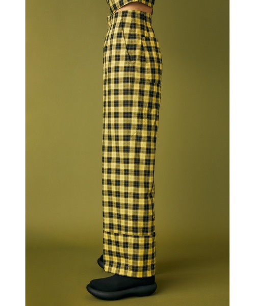 ENFOLD(エンフォルド)の「SCOTチェック Wide Roll UP TR(その他パンツ・レディース・イエロー・38)」の5枚目の写真