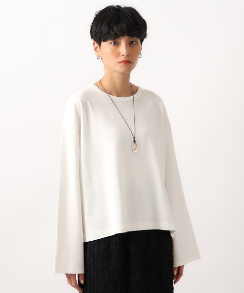 OPAQUE.CLIP(オペークドットクリップ)の「◆シルキーポンチ ワイドトップス【洗濯機洗い可/UVケア】(Tシャツ/カットソー・レディース・ホワイト/ブラック/ホワイト系3・36/38/40/42)」の17枚目の写真