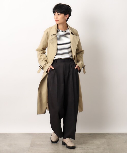 OPAQUE.CLIP(オペークドットクリップ)の「◆シルキーポンチ ワイドトップス【洗濯機洗い可/UVケア】(Tシャツ/カットソー・レディース・ホワイト/ブラック/ホワイト系3・36/38/40/42)」の16枚目の写真