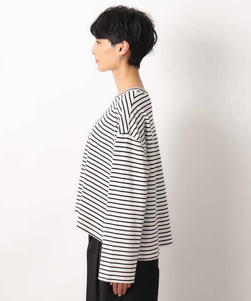 OPAQUE.CLIP(オペークドットクリップ)の「◆シルキーポンチ ワイドトップス【洗濯機洗い可/UVケア】(Tシャツ/カットソー・レディース・ホワイト/ブラック/ホワイト系3・36/38/40/42)」の7枚目の写真