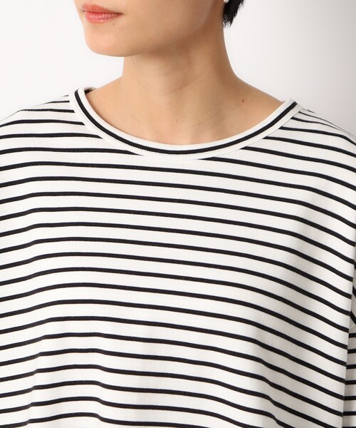 OPAQUE.CLIP(オペークドットクリップ)の「◆シルキーポンチ ワイドトップス【洗濯機洗い可/UVケア】(Tシャツ/カットソー・レディース・ホワイト/ブラック/ホワイト系3・36/38/40/42)」の9枚目の写真