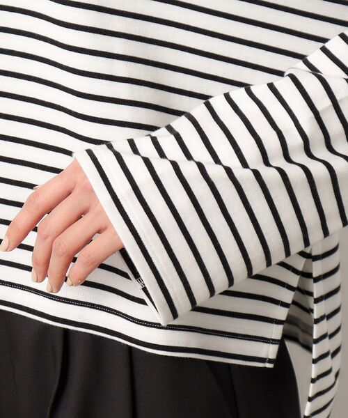 OPAQUE.CLIP(オペークドットクリップ)の「◆シルキーポンチ ワイドトップス【洗濯機洗い可/UVケア】(Tシャツ/カットソー・レディース・ホワイト/ブラック/ホワイト系3・36/38/40/42)」の10枚目の写真