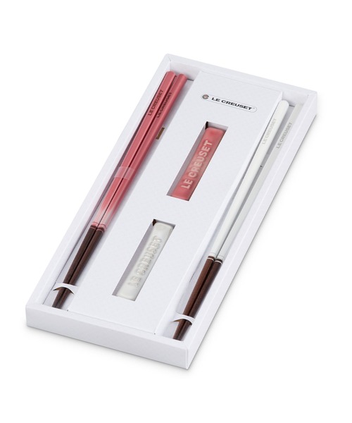 チョップスティック & カトラリーレスト セット (2個入り) ローズクオーツ/ホワイト（カトラリー）｜Le Creuset（ルクルーゼ）