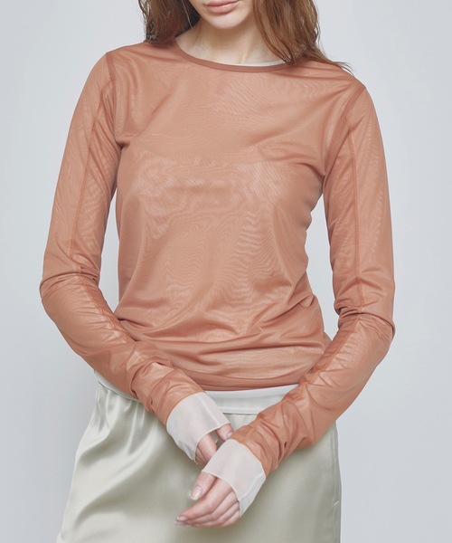 【セール】【InRed掲載商品】ロングスリーブシアートップス(Tシャツ/カットソー)|TENTO(テント)
