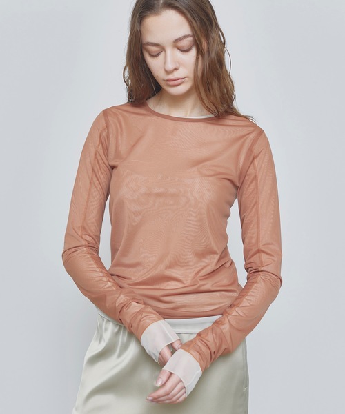 【セール】【InRed掲載商品】ロングスリーブシアートップス(Tシャツ/カットソー)|TENTO(テント) 【セール】【InRed掲載商品】ロングスリーブシアートップス(Tシャツ/カットソー)|TENTO(テント)