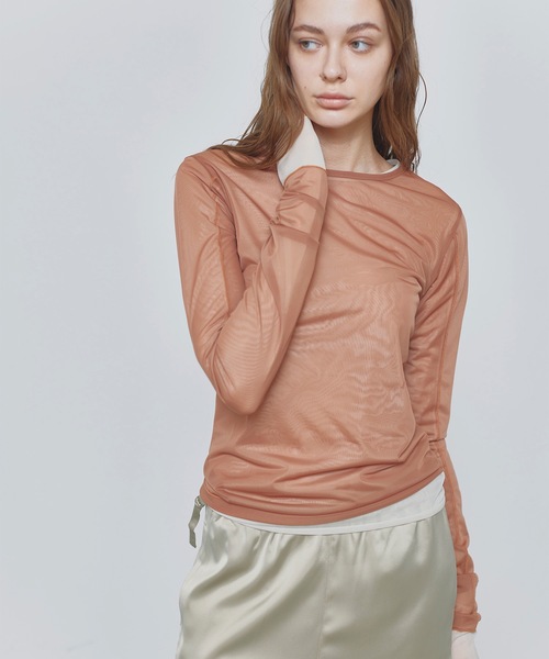 【セール】【InRed掲載商品】ロングスリーブシアートップス(Tシャツ/カットソー)|TENTO(テント) 【セール】【InRed掲載商品】ロングスリーブシアートップス(Tシャツ/カットソー)|TENTO(テント)