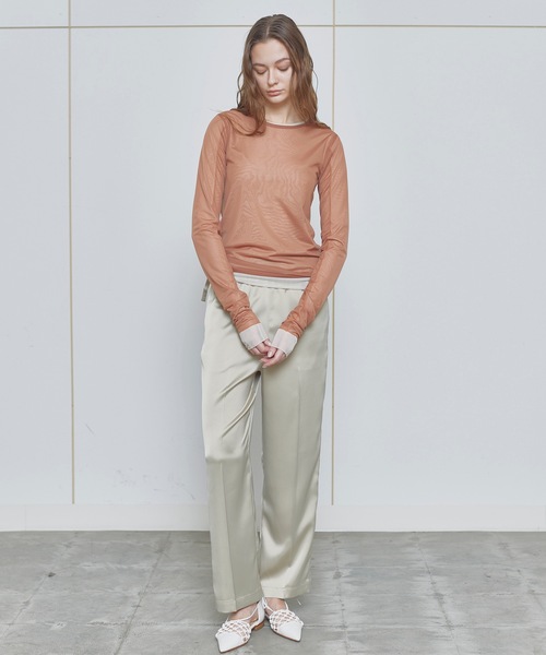 【セール】【InRed掲載商品】ロングスリーブシアートップス(Tシャツ/カットソー)|TENTO(テント) 【セール】【InRed掲載商品】ロングスリーブシアートップス(Tシャツ/カットソー)|TENTO(テント)