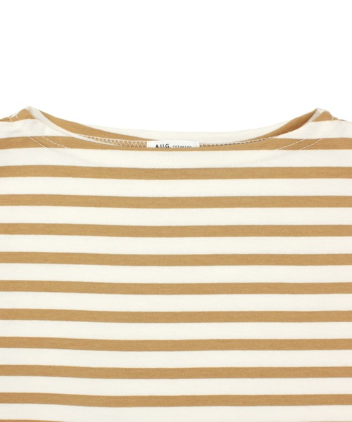 A.U.G. relaxing(オーグリラクシング)の「A.U.G. relaxing ワイド Tee (MADE IN JAPAN)(Tシャツ/カットソー・レディース・オフホワイト/ホワイト×ブラック/ブラック/ホワイト×ブラウン・FREE)」の10枚目の写真