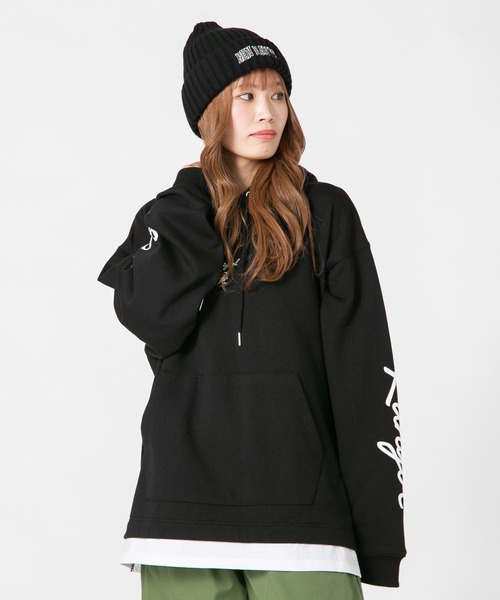 KANGOL(カンゴール)の「【KANGOL/カンゴール】 フェイクレイヤード 袖プリント ビッグシルエット 裏毛フーディー プルオーバーパーカー(パーカー・メンズ・ブラック/グレー/ライトグリーン・MEDIUM/LARGE/X-LARGE)」の13枚目の写真