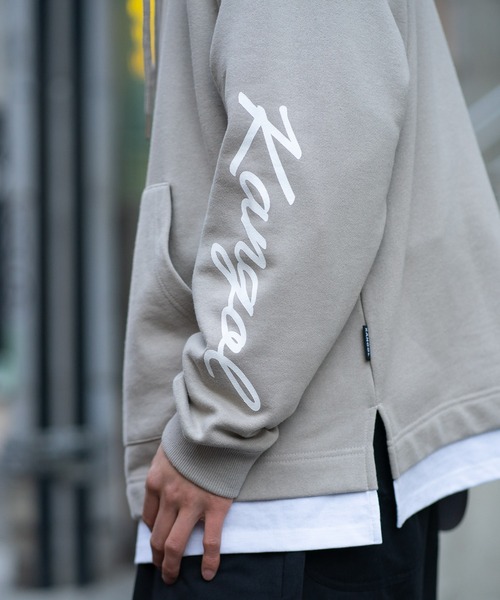 KANGOL(カンゴール)の「【KANGOL/カンゴール】 フェイクレイヤード 袖プリント ビッグシルエット 裏毛フーディー プルオーバーパーカー(パーカー・メンズ・ブラック/グレー/ライトグリーン・MEDIUM/LARGE/X-LARGE)」の17枚目の写真
