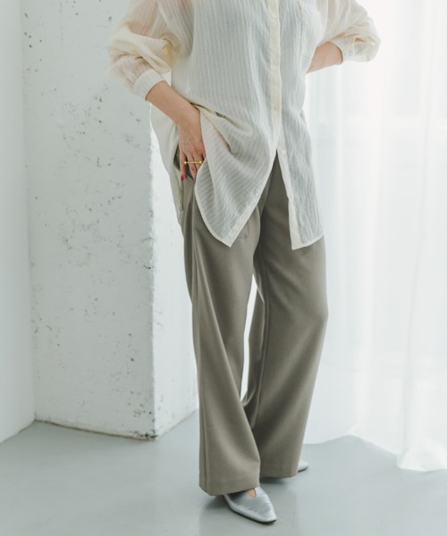 ITEMS URBANRESEARCH（アイテムズ アーバンリサーチ）の「リネンライクイージーワイドパンツ（その他パンツ・レディース・イエロー/ブラック/モカ・FREE）」の3枚目の写真