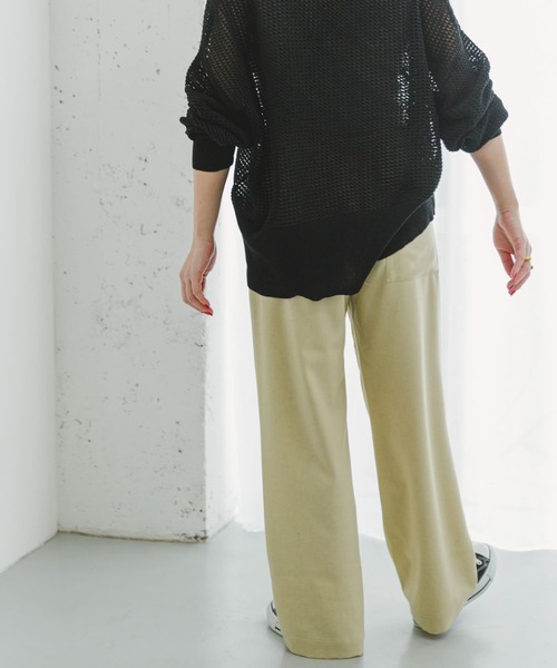 ITEMS URBANRESEARCH（アイテムズ アーバンリサーチ）の「リネンライクイージーワイドパンツ（その他パンツ・レディース・イエロー/ブラック/モカ・FREE）」の8枚目の写真