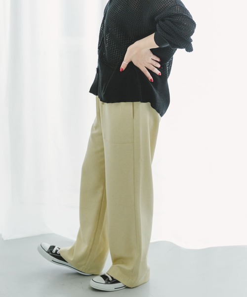 ITEMS URBANRESEARCH（アイテムズ アーバンリサーチ）の「リネンライクイージーワイドパンツ（その他パンツ・レディース・イエロー/ブラック/モカ・FREE）」の9枚目の写真