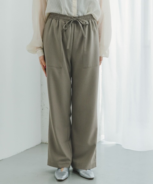 ITEMS URBANRESEARCH（アイテムズ アーバンリサーチ）の「リネンライクイージーワイドパンツ（その他パンツ・レディース・イエロー/ブラック/モカ・FREE）」の13枚目の写真