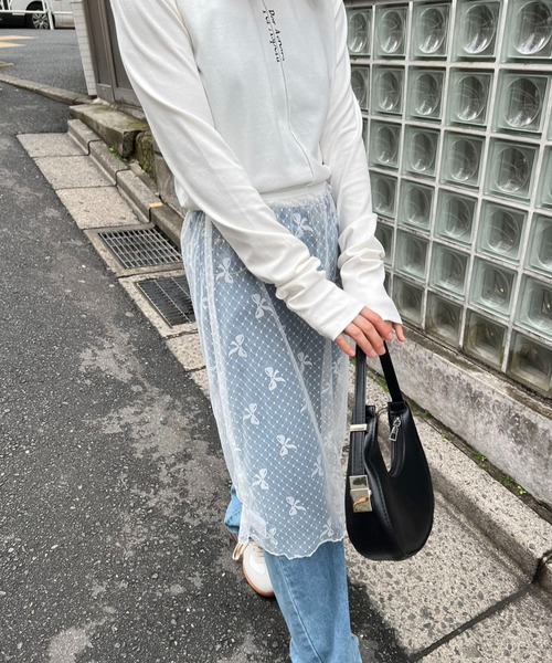 mebole(メボレ)の「リボン柄レーススカート(スカート・レディース・ホワイト/ブラック・FREE)」の13枚目の写真