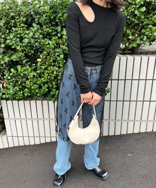 mebole(メボレ)の「リボン柄レーススカート(スカート・レディース・ホワイト/ブラック・FREE)」の15枚目の写真