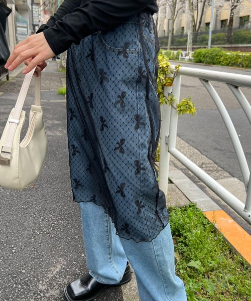 mebole(メボレ)の「リボン柄レーススカート(スカート・レディース・ホワイト/ブラック・FREE)」の18枚目の写真