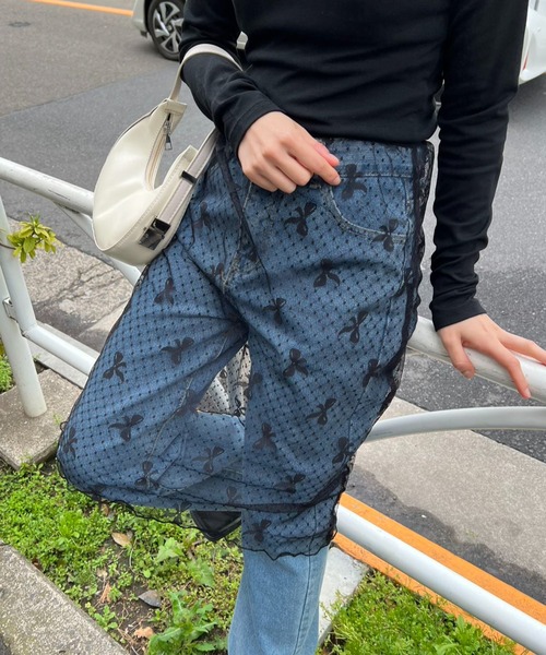 mebole(メボレ)の「リボン柄レーススカート(スカート・レディース・ホワイト/ブラック・FREE)」の20枚目の写真