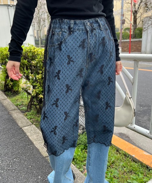 mebole(メボレ)の「リボン柄レーススカート(スカート・レディース・ホワイト/ブラック・FREE)」の21枚目の写真