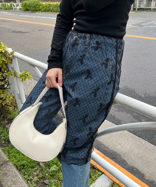 mebole(メボレ)の「リボン柄レーススカート(スカート・レディース・ホワイト/ブラック・FREE)」の22枚目の写真