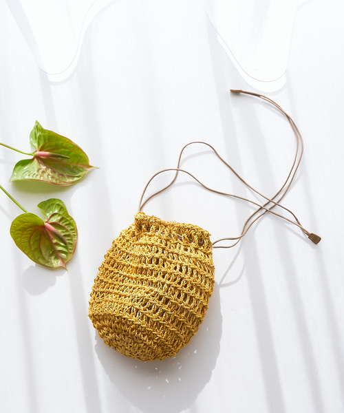 The Bagmati（ザバグマティ）の「【WEB限定】【BAGMATI】 ABACA巾着バッグ（かごバッグ・レディース・グリーン/イエロー/ブラック・フリー）」の3枚目の写真