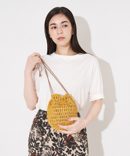 The Bagmati（ザバグマティ）の「【WEB限定】【BAGMATI】 ABACA巾着バッグ（かごバッグ・レディース・グリーン/イエロー/ブラック・フリー）」の20枚目の写真