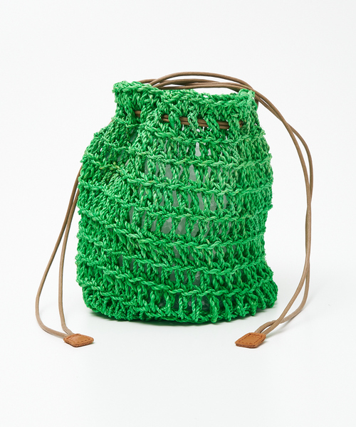 The Bagmati（ザバグマティ）の「【WEB限定】【BAGMATI】 ABACA巾着バッグ（かごバッグ・レディース・グリーン/イエロー/ブラック・フリー）」の17枚目の写真