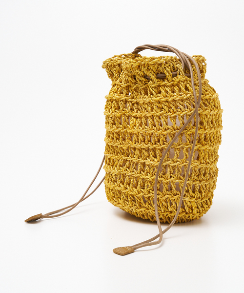 The Bagmati（ザバグマティ）の「【WEB限定】【BAGMATI】 ABACA巾着バッグ（かごバッグ・レディース・グリーン/イエロー/ブラック・フリー）」の15枚目の写真