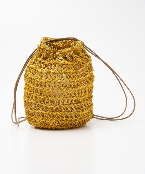 The Bagmati（ザバグマティ）の「【WEB限定】【BAGMATI】 ABACA巾着バッグ（かごバッグ・レディース・グリーン/イエロー/ブラック・フリー）」の14枚目の写真