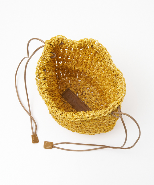 The Bagmati（ザバグマティ）の「【WEB限定】【BAGMATI】 ABACA巾着バッグ（かごバッグ・レディース・グリーン/イエロー/ブラック・フリー）」の12枚目の写真