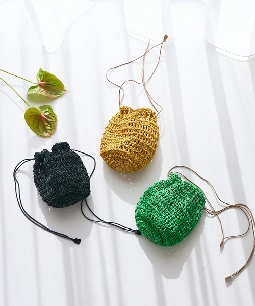 The Bagmati（ザバグマティ）の「【WEB限定】【BAGMATI】 ABACA巾着バッグ（かごバッグ・レディース・グリーン/イエロー/ブラック・フリー）」の8枚目の写真