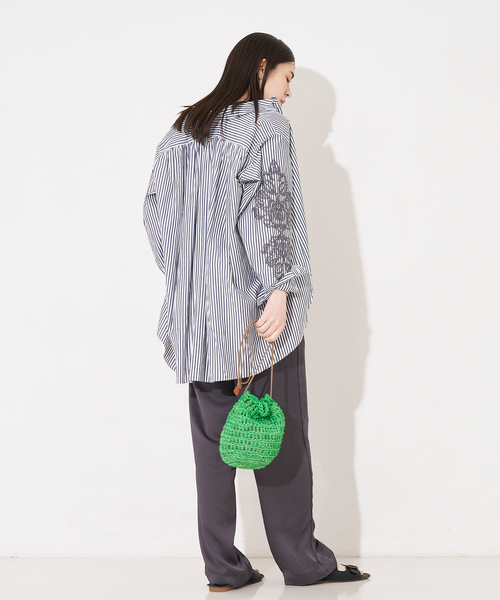 The Bagmati（ザバグマティ）の「【WEB限定】【BAGMATI】 ABACA巾着バッグ（かごバッグ・レディース・グリーン/イエロー/ブラック・フリー）」の6枚目の写真