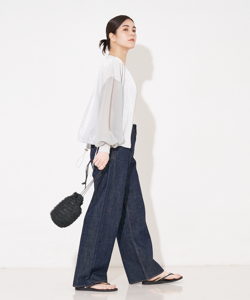 The Bagmati（ザバグマティ）の「【WEB限定】【BAGMATI】 ABACA巾着バッグ（かごバッグ・レディース・グリーン/イエロー/ブラック・フリー）」の4枚目の写真