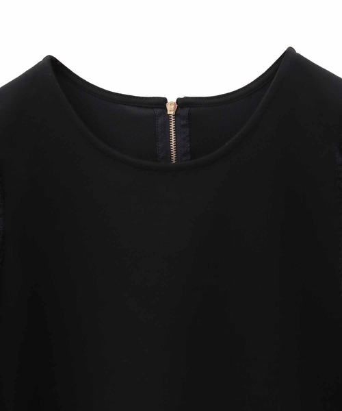 31 Sons de mode（トランテアン　ソン　ドゥ　モード）の「メッシュスリーブトップス（Tシャツ/カットソー・レディース・ブラック/オフホワイト・36）」の5枚目の写真