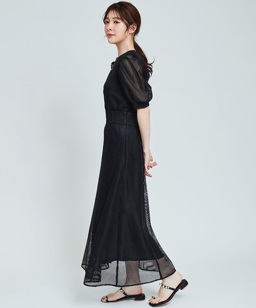 31 Sons de mode（トランテアン　ソン　ドゥ　モード）の「メッシュスリーブトップス（Tシャツ/カットソー・レディース・ブラック/オフホワイト・36）」の18枚目の写真