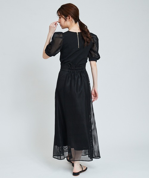 31 Sons de mode（トランテアン　ソン　ドゥ　モード）の「メッシュスリーブトップス（Tシャツ/カットソー・レディース・ブラック/オフホワイト・36）」の20枚目の写真