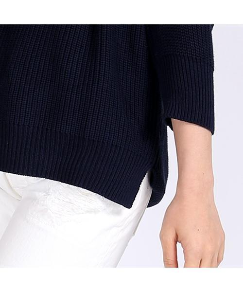 FREAK'S STORE（フリークスストア）の「畦編みコットンVネックニット（ニット/セーター・レディース・ネイビー/ホワイト/グレー・ﾌﾘ-）」の15枚目の写真