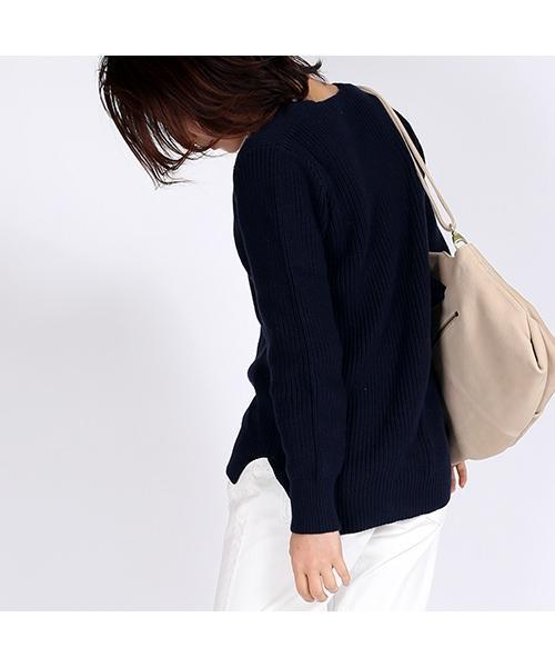 FREAK'S STORE（フリークスストア）の「畦編みコットンVネックニット（ニット/セーター・レディース・ネイビー/ホワイト/グレー・ﾌﾘ-）」の14枚目の写真