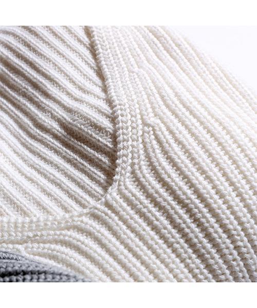 FREAK'S STORE（フリークスストア）の「畦編みコットンVネックニット（ニット/セーター・レディース・ネイビー/ホワイト/グレー・ﾌﾘ-）」の11枚目の写真