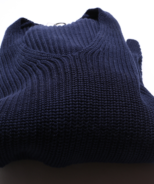 FREAK'S STORE（フリークスストア）の「畦編みコットンVネックニット（ニット/セーター・レディース・ネイビー/ホワイト/グレー・ﾌﾘ-）」の10枚目の写真