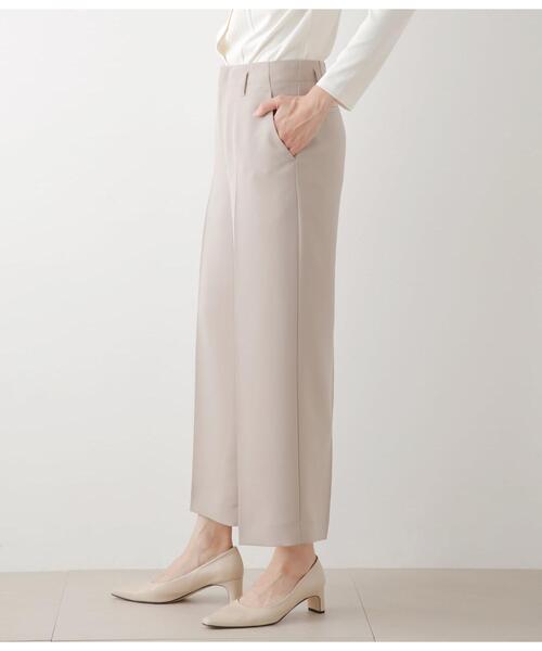 NEWYORKER（ニューヨーカー）の「【ウォッシャブル】ウォッシャブルWジョーゼット クロップドワイドパンツ（スラックス・レディース・ベージュ/ブラック・9号/11号）」の12枚目の写真