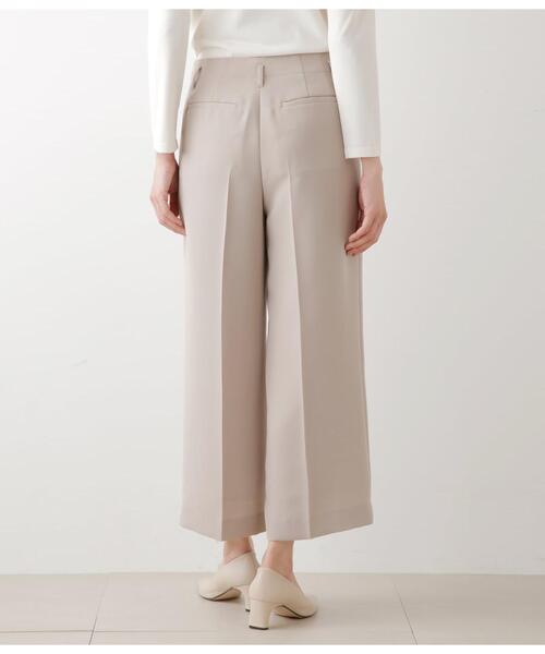 NEWYORKER（ニューヨーカー）の「【ウォッシャブル】ウォッシャブルWジョーゼット クロップドワイドパンツ（スラックス・レディース・ベージュ/ブラック・9号/11号）」の13枚目の写真