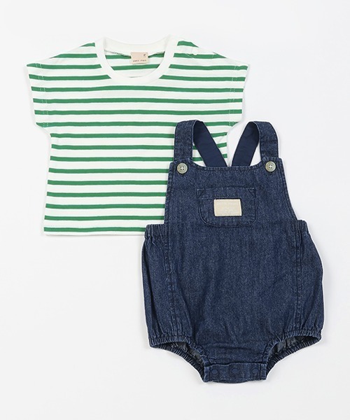 petit main（プティマイン）の「サロペットセットアップ（サロペット/オーバーオール・キッズ・ブルー/イエロー/グリーン・70cm/80ｃｍ）」の2枚目の写真